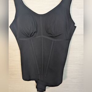 Honeylove Boldness Bodysuit Black Shapewear Corset Boning Compression 1X